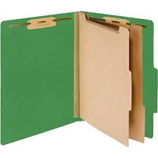 FOLDERS PARTITION 8.5X11 VERDE OSCURO 6 DIVICIONES