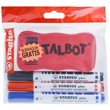 STABILO MARCADOR DE PIZARRA SET 4 UNIDADES+BORRADOR