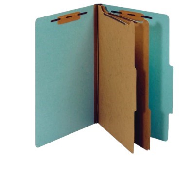 Folder 8.5 x 13 /  6 division color azul