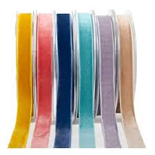 CINTA VELVET DE 1"X 25 YARDAS COLORES VARIOS