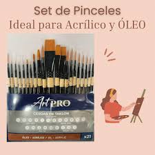 POINTER SET DE PINCELES PARA ACRILICO Y OLEO SET 21/1