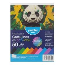 POINTER SET DE 50/1 CARTULINAS DE COLORES 8.5X11