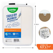 POINTER PIZARRA BLANCA MAGNETICA MARCADOR 8.5X11 INCLUIDO