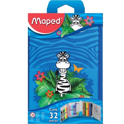 Juego Escolar en Estuche con Zipper Jungle Maped