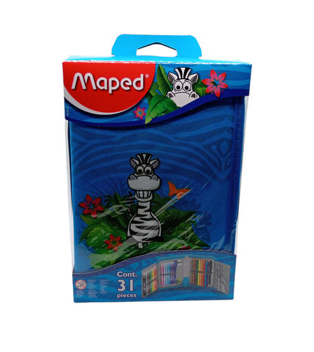 Juego Escolar en Estuche con Zipper Jungle Maped