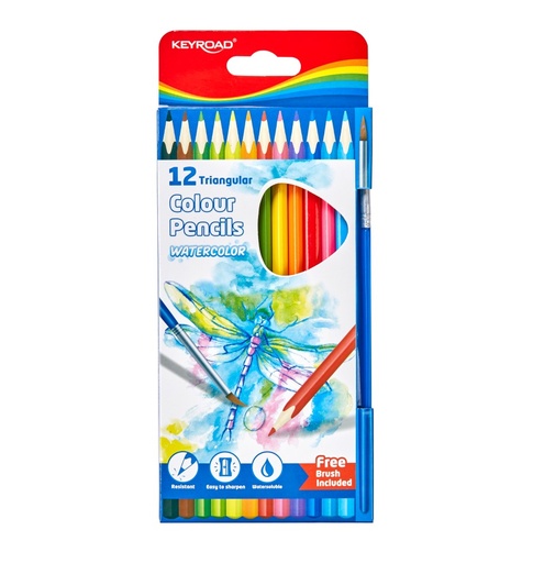 LAPIZ DE COLOR ACUARABLE + PINCEL 12/1 KEYROAD