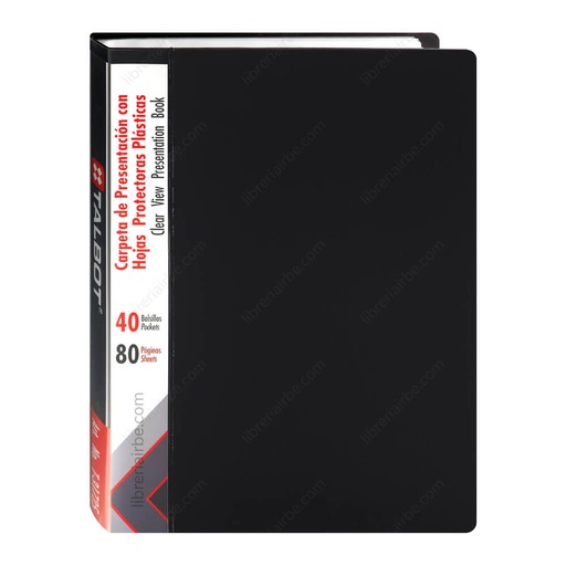 CARPETA DE PRESENTACION CON HOJAS PROTECTORAS TALBOT 40H