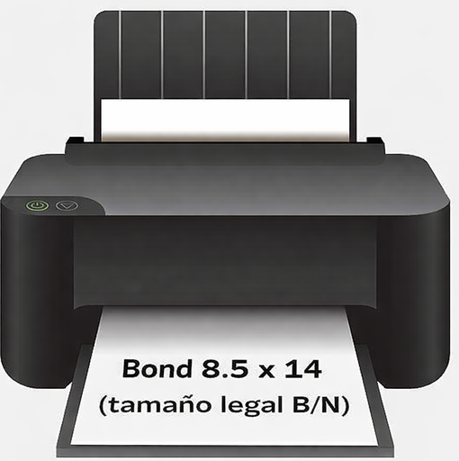 * IMPRESION Y/O COPIA Bond 8.5 x 14 TAMAÑO LEGAL B/N