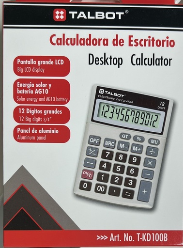 CALCULADORA DE ESCRITORIO T KD100B TALBOT