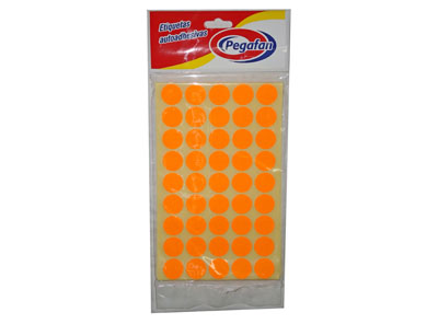 PEGAFAN ETIQUETAS REDONDA (3 X 4) COLOR NARANJA 500/1 (19mm)