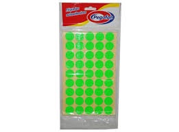PEGAFAN ETIQUETAS REDONDA (3 X 4) COLOR VERDE 500/1 (19mm)