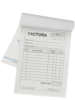 Talonario de Factura pequeña sin copia