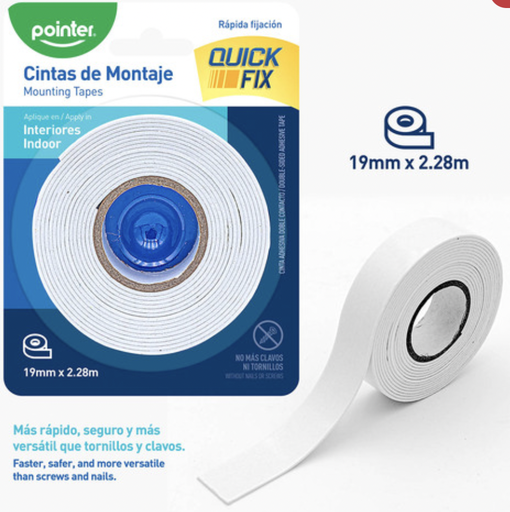 POINTER DOBLE CARA CINTA ADHESIVA 19 mm
